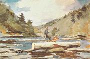 Winslow Homer Hudson River, Logging Norge oil painting reproduction